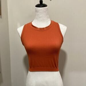 Velocity Ribbed Tank Size Small Cropped Activated Pumpkin Slight Racerback